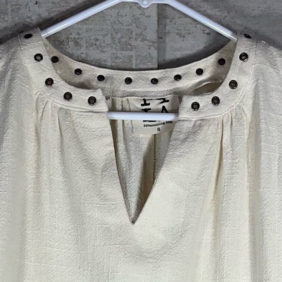 PPLA Lily Top Linen Hi-low Tank Top Sz S Grommets on Collar - Picture 3 of 9
